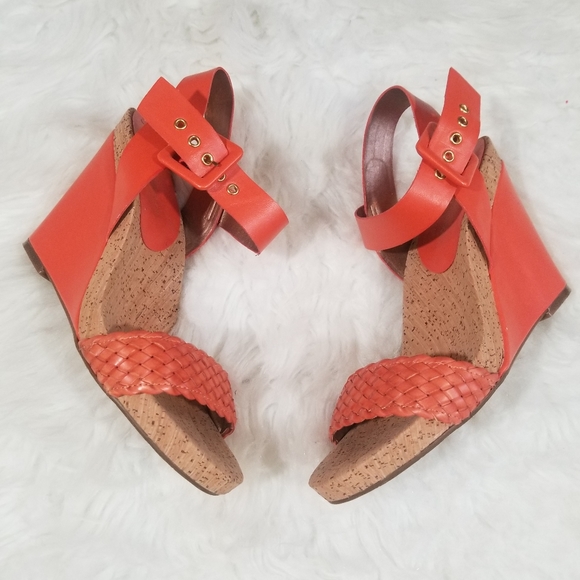 BCBGeneration orange wedges cork shoes. Size 8 - Picture 4 of 8